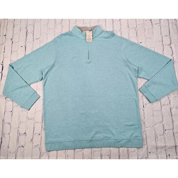 Peter Millar SZ XXL Crown Comfort 1/4 Zip Sweater Teal Golf Performance MS23K49 - Picture 1 of 12